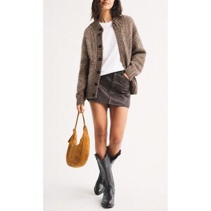Express Design Studio Brown/Tan Chunky Loose Knit Wool Alpaca Blend Swea…